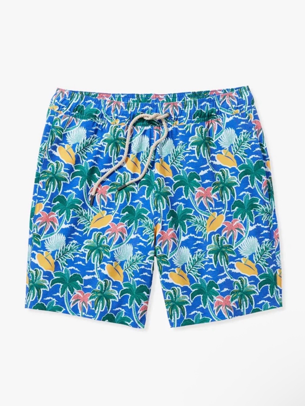 Fair Harbor Mens The Bayberry Swim Trunk, Cobalt Tropical Skies - Size L